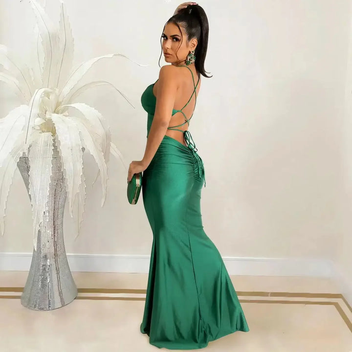 VESTIDO MAXI DE CETIM ,ELEGANTE PARA VERÕES