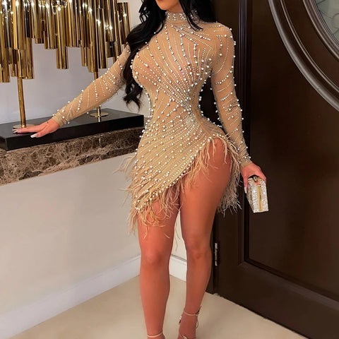 VESTIDO CURTO FEATHERS