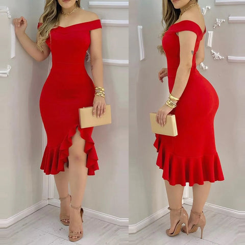 VESTIDO DE OMBRO DIVIDIDO