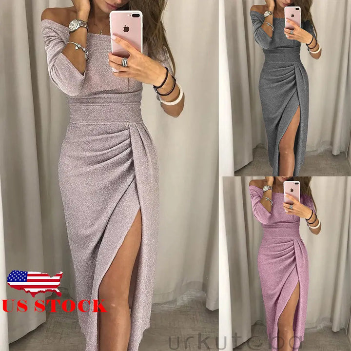 VESTIDO BODYCON DE MANGA LONGA HIRIGIN SEM OMBROS