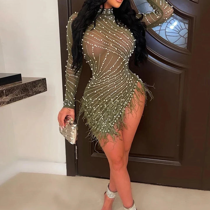 VESTIDO CURTO FEATHERS