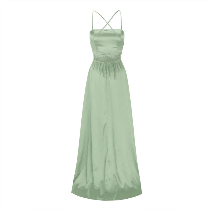 VESTIDO LONGO COM ABERTURA NAS COSTA