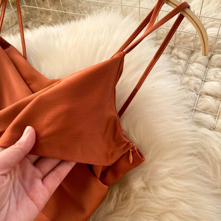 VESTIDO ELEGANTE ABERTO NAS COSTAS PLISSADO