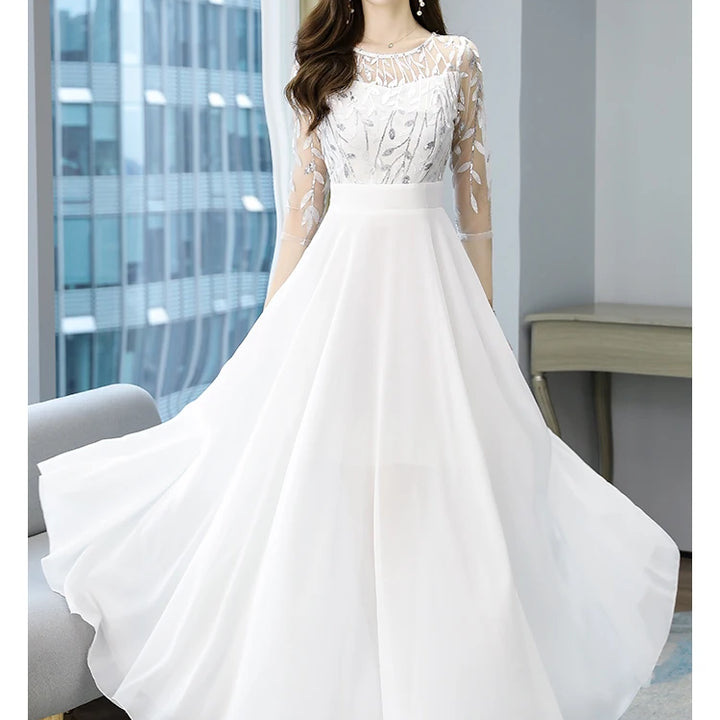 VESTIDO DE NOIVA EM CHIFFON BRANCO