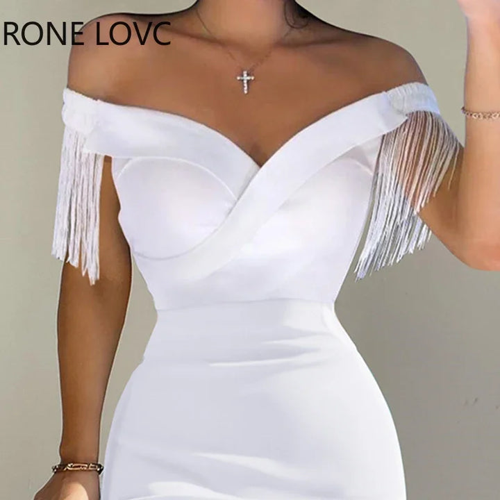 VESTIDO DE OMBRO BORLA CAÍDO