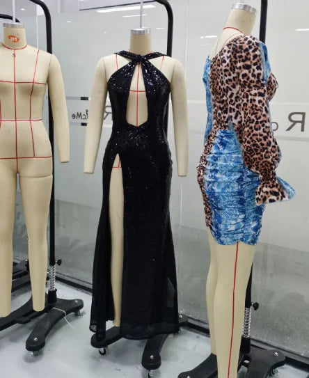 VESTIDO ELEGANTE LONGO PENDURADO NO PESCOÇO