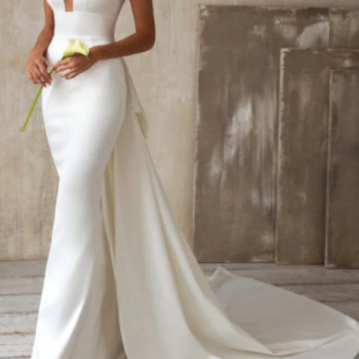 VESTIDO DE NOIVA MAXI DE CINTURA ALTA
