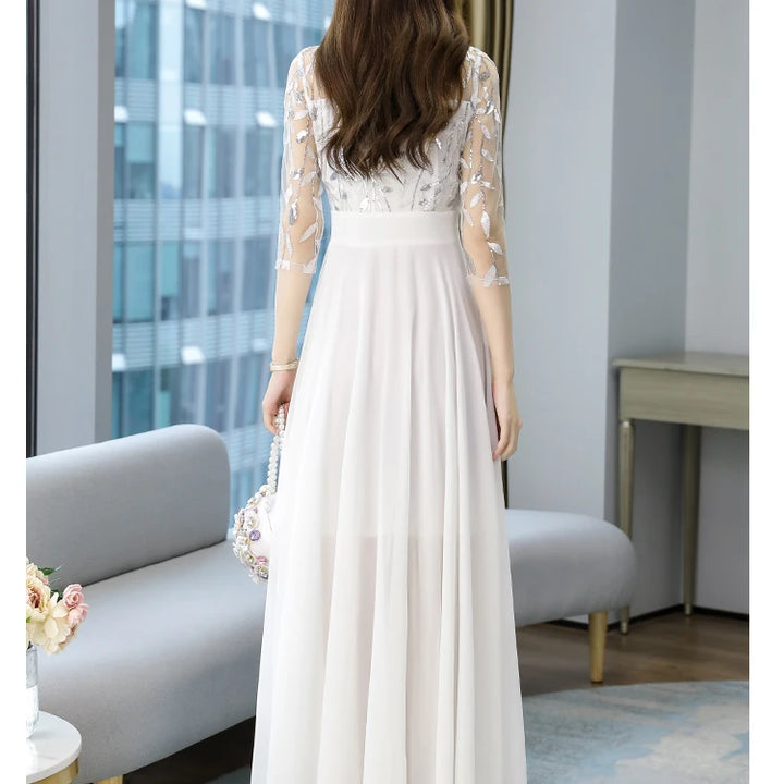 VESTIDO DE NOIVA EM CHIFFON BRANCO