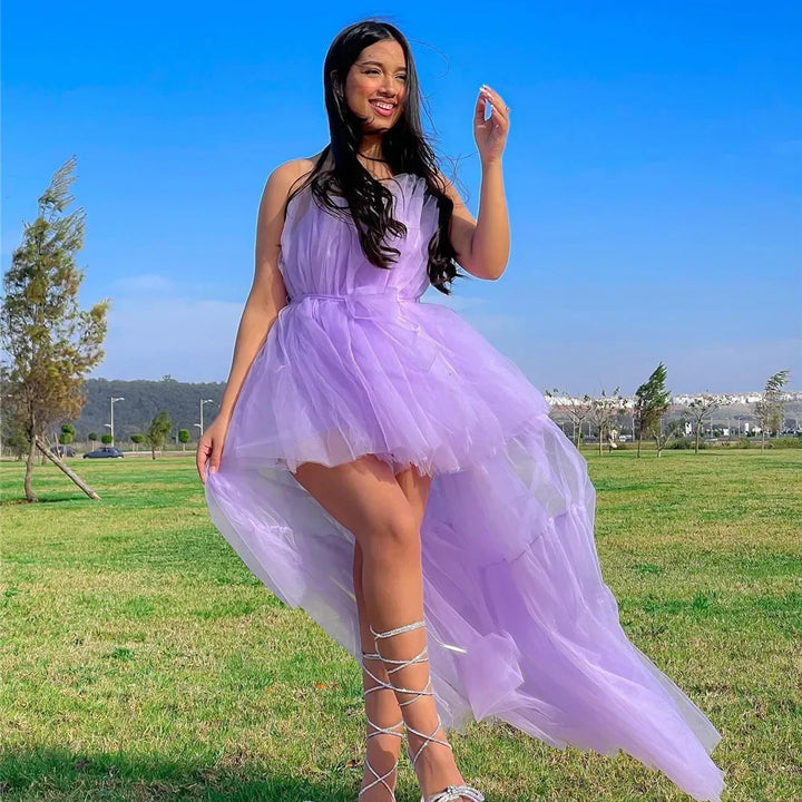 VESTIDO DE BAILE SEM ALÇAS EM TULE