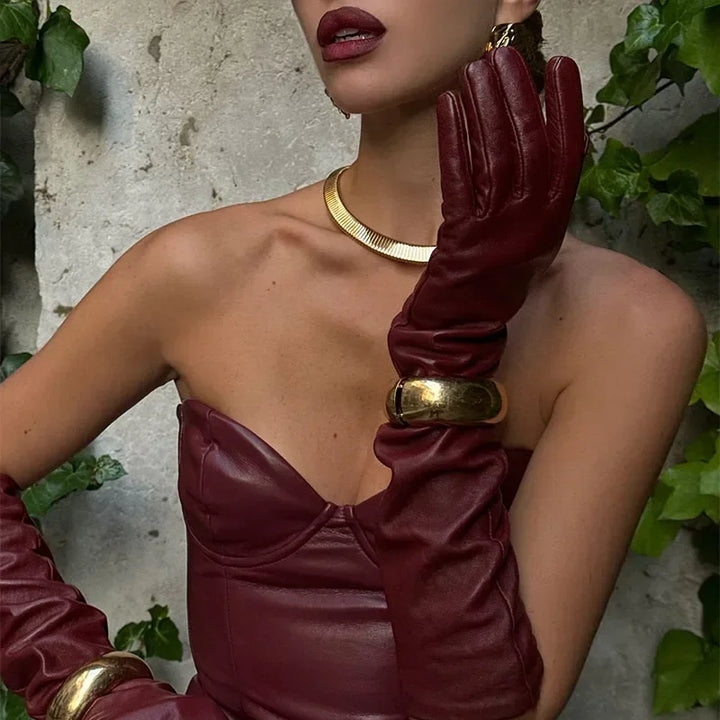VESTIDO LONGO SEM ALÇA DE COURO