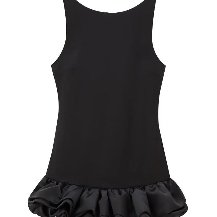 VESTIDO MINI ELEGANTE COM BABADOS