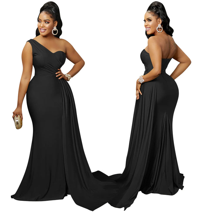 VESTIDO MAXI DE UM OMBRO SEM MANGAS
