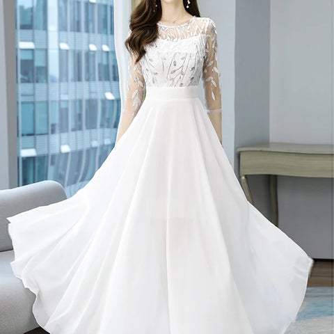 VESTIDO DE NOIVA EM CHIFFON BRANCO