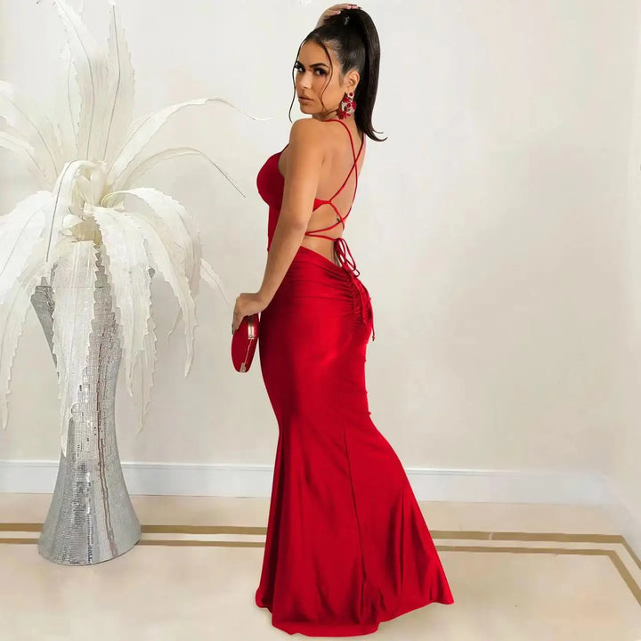 VESTIDO MAXI DE CETIM ,ELEGANTE PARA VERÕES