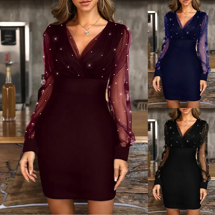 VESTIDO PRETO COM LANTEJOULAS