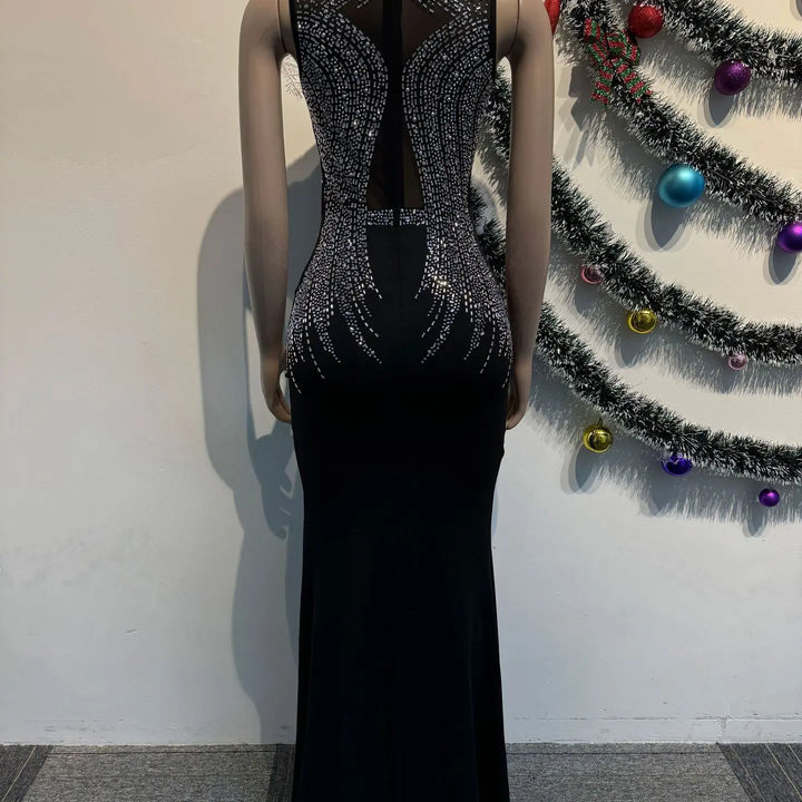 VESTIDO BODYCON DE MALHA COM STRASS
