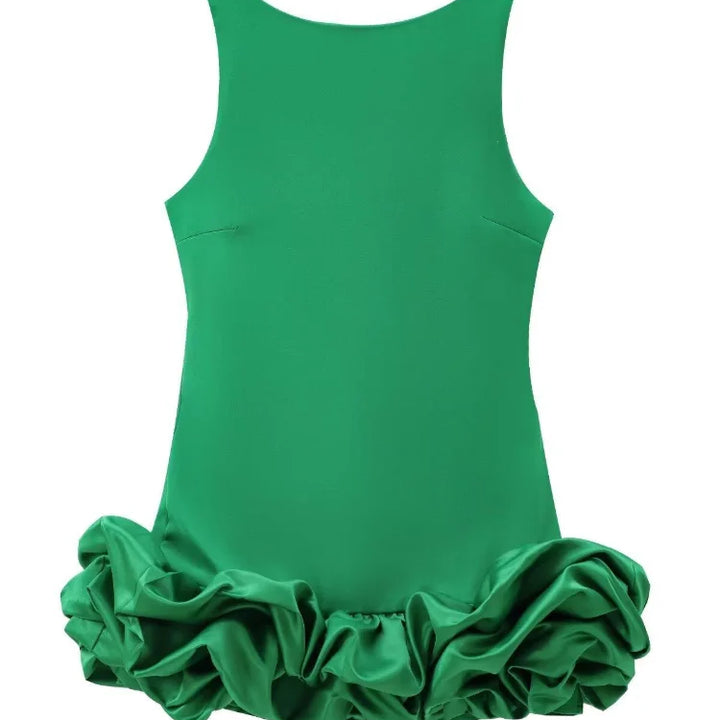 VESTIDO MINI ELEGANTE COM BABADOS