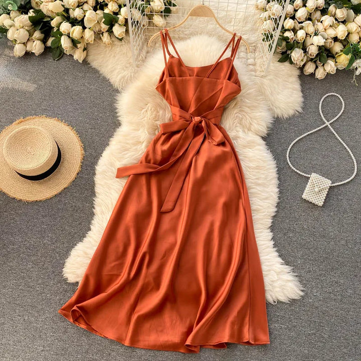VESTIDO ELEGANTE ABERTO NAS COSTAS PLISSADO