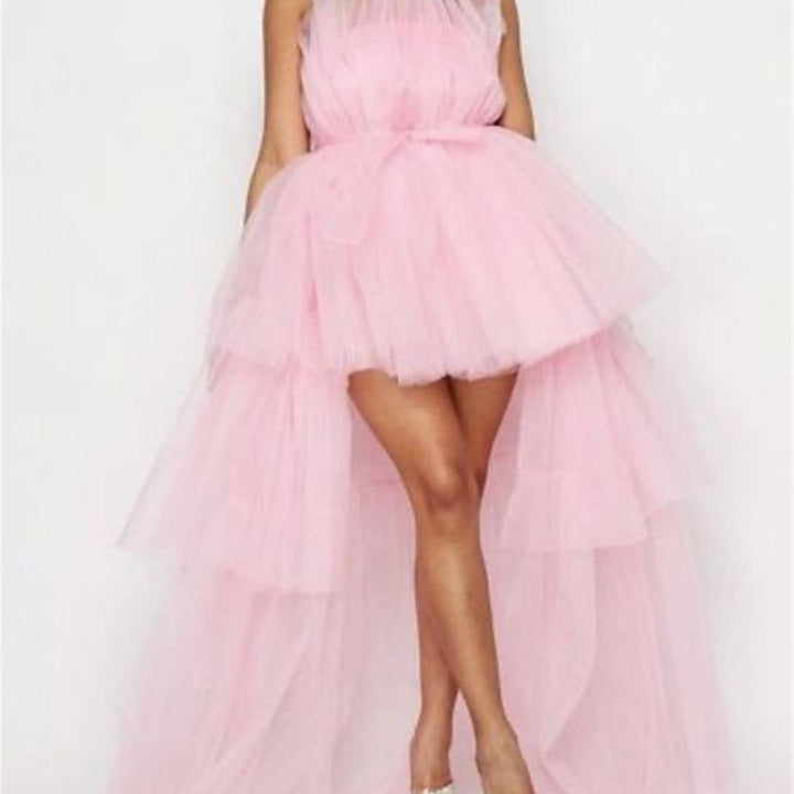 VESTIDO DE BAILE SEM ALÇAS EM TULE