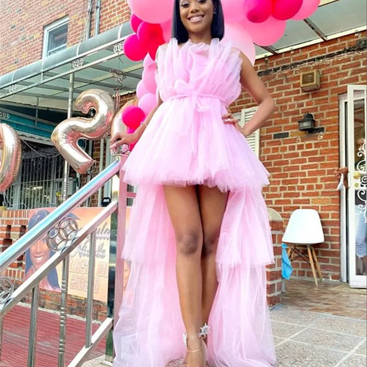 VESTIDO DE BAILE SEM ALÇAS EM TULE