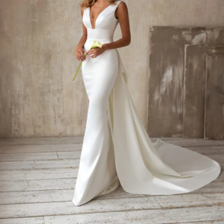 VESTIDO DE NOIVA MAXI DE CINTURA ALTA