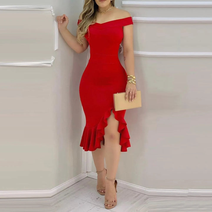 VESTIDO DE OMBRO DIVIDIDO