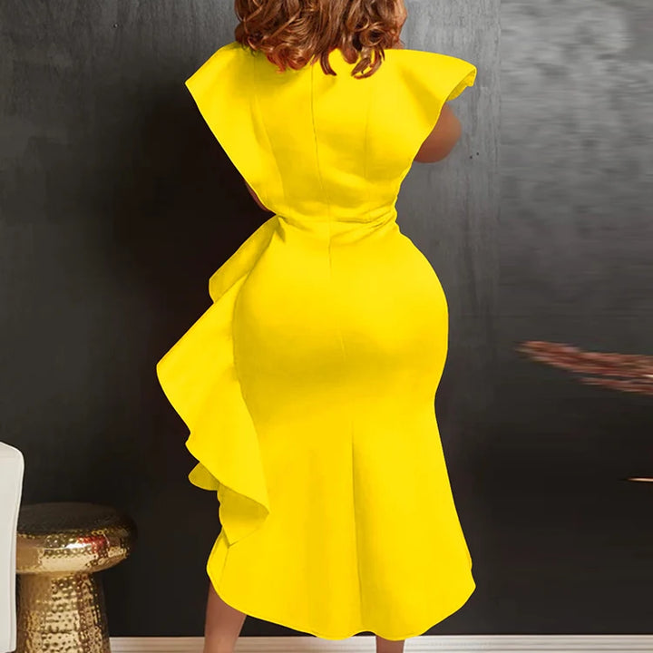 VESTIDO MINI BODYCON DE MANGA FLARE
