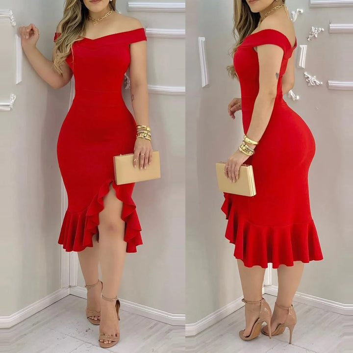 VESTIDO DE OMBRO DIVIDIDO