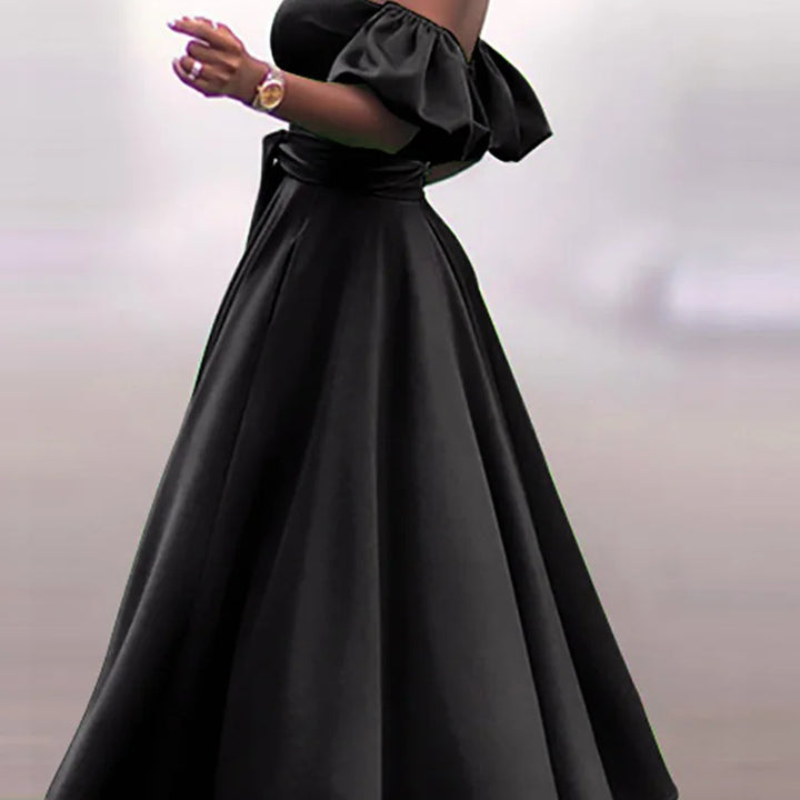 VESTIDO MIDI ELEGANTE DE OMBRO DE FORA