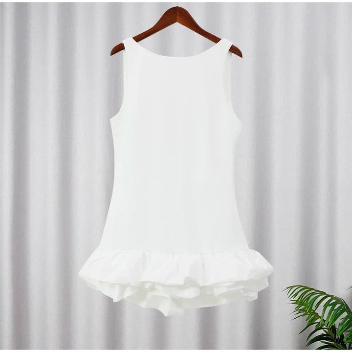 VESTIDO MINI ELEGANTE COM BABADOS