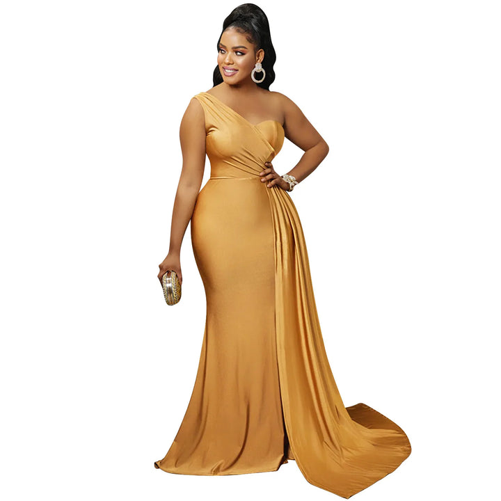VESTIDO MAXI DE UM OMBRO SEM MANGAS