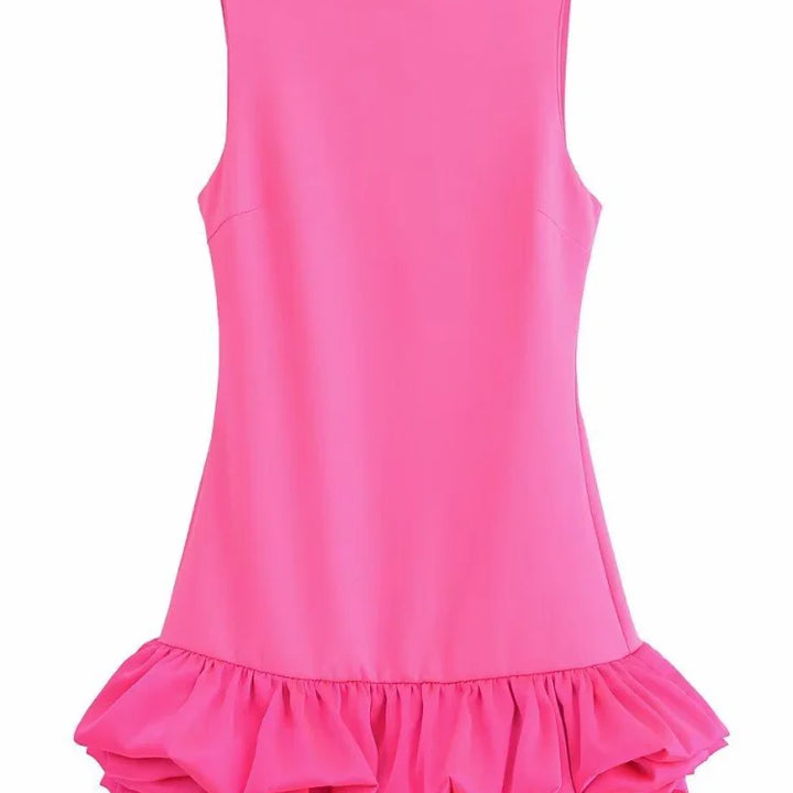 VESTIDO MINI ELEGANTE COM BABADOS