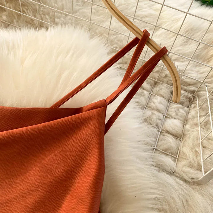 VESTIDO ELEGANTE ABERTO NAS COSTAS PLISSADO