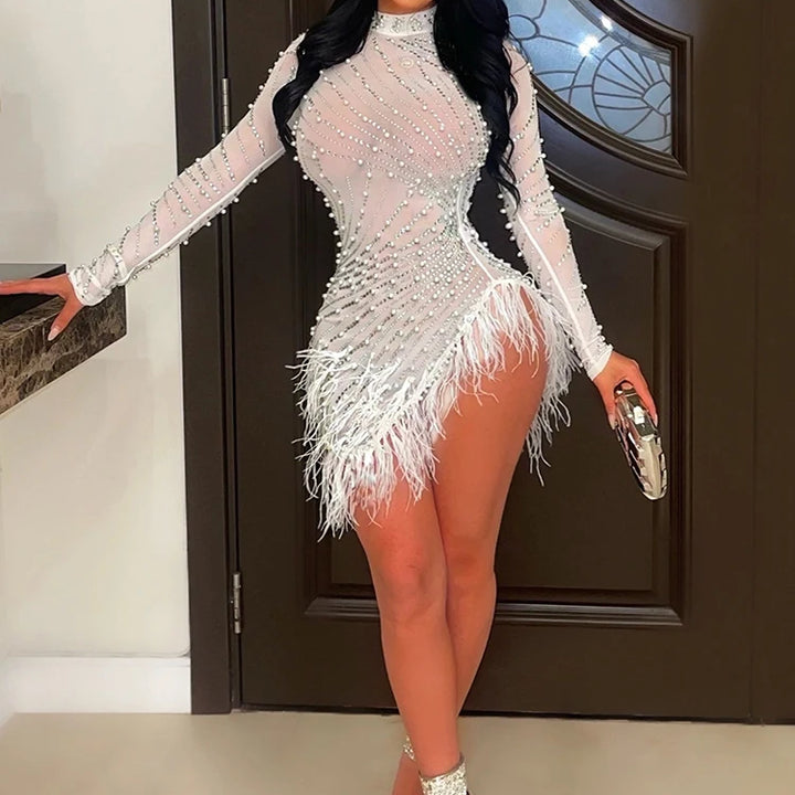 VESTIDO CURTO FEATHERS