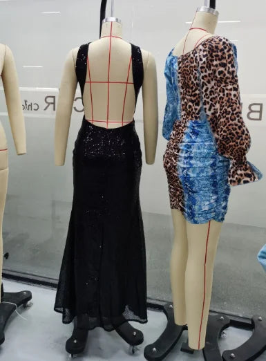 VESTIDO ELEGANTE LONGO PENDURADO NO PESCOÇO