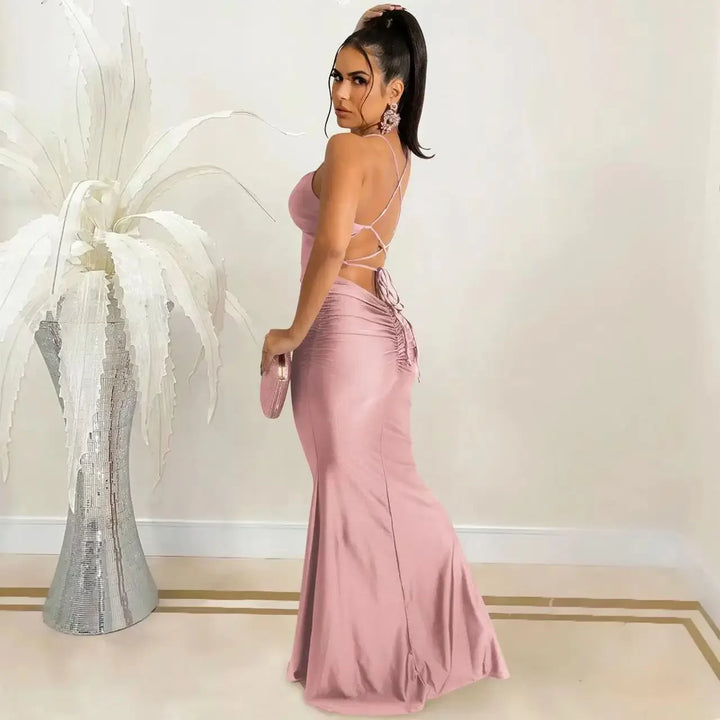 VESTIDO MAXI DE CETIM ,ELEGANTE PARA VERÕES